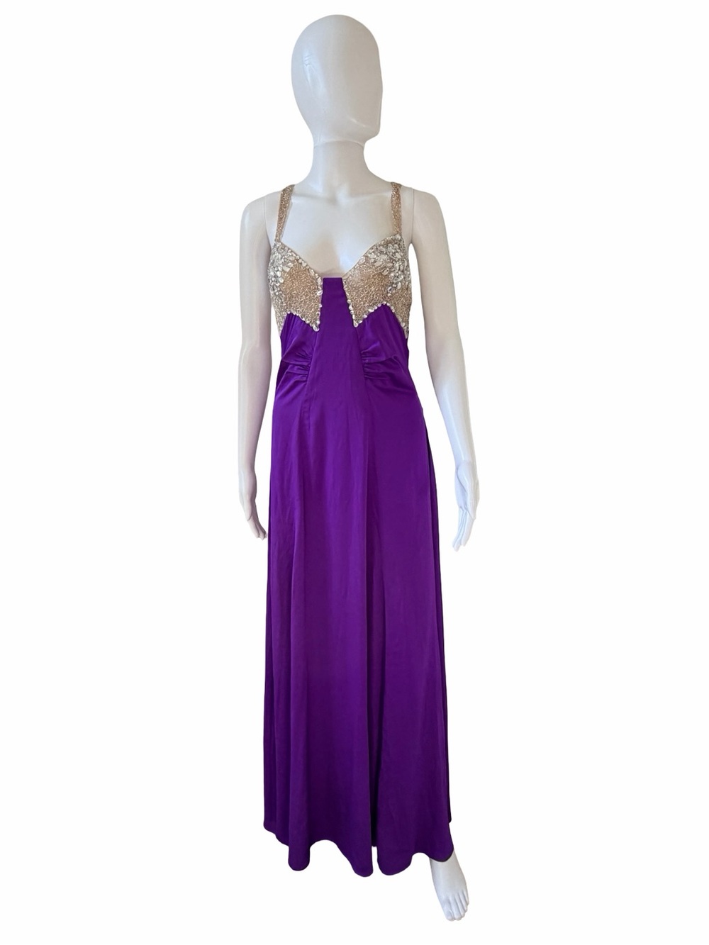 PatBO Miracle Mood Gathered Satin Long Dress in Purple 💜 👗